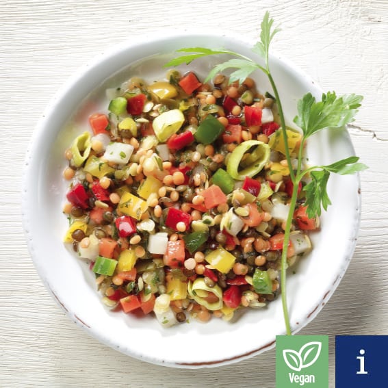 Bunter Linsensalat