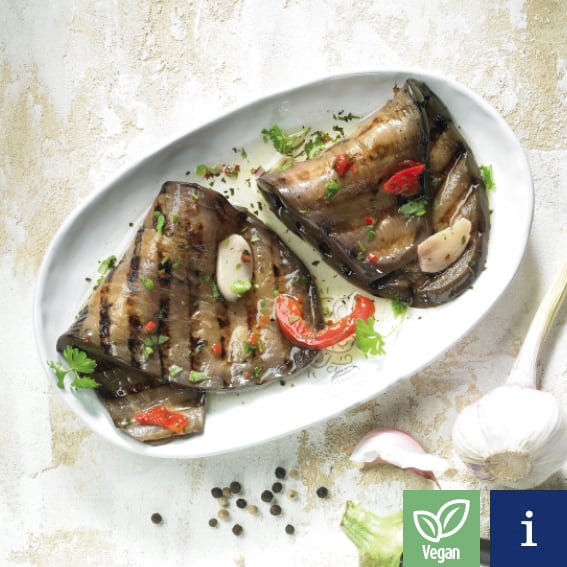 Grilled eggplant slices