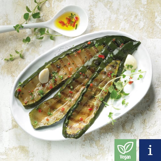 Grilled zucchini slices