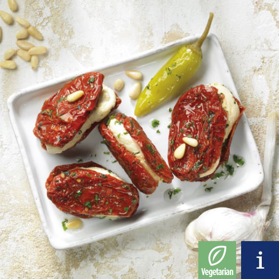 Stuffed sun-dried tomatoes